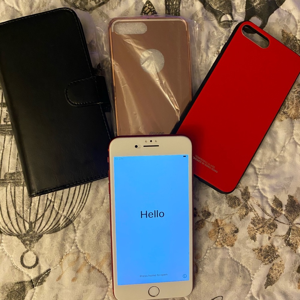 Iphone 7plus RED Edition with 3 cases
